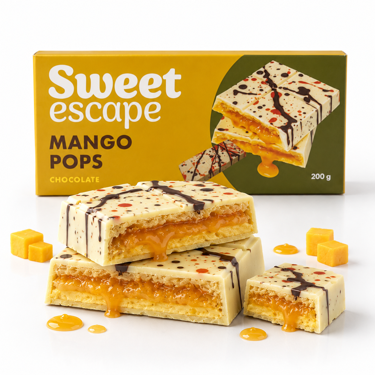 Sweet Escape Mango Pops Chocolate 200g