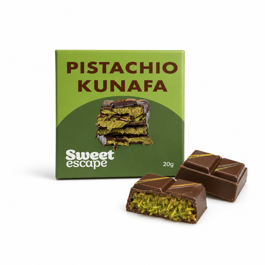 Sweet Escape Pistachio Kunafa Chocolate Squares 20g